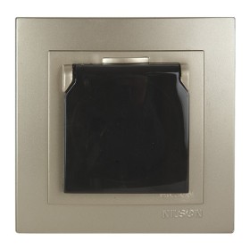 Розетка Nilson Touran золото 1-я с заземлением с крышкою ( 24151018 )