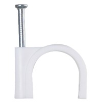 Кабельна скоба Аско-Укрем 25мм кругла біла 50шт (A0150030013)