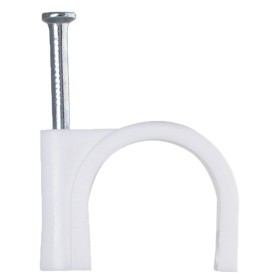 Кабельна скоба Аско-Укрем 25мм кругла біла 50шт (A0150030013)