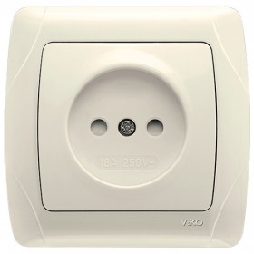 Розетка із захисними шторками, кремова VIKO Carmen