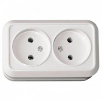 Накладна розетка Sokol подвійна біла (7.2.1.89226)