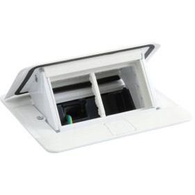 Лючок с выдвижным блоком розеток Legrand 654001 4М (белый) с монтажным комплектом