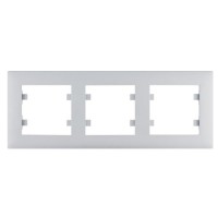 Горизонтальная трехместная рамка Hager WL5732 Lumina-Intense 3X (серебристая)