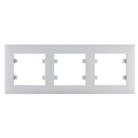 Горизонтальная трехместная рамка Hager WL5732 Lumina-Intense 3X (серебристая)