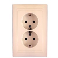 Двойная розетка Elcor Emily 9215 (211571) с заземлением (кремовый)