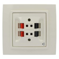 Розетка ELBI ZENA кремовая аудио 2-я с рамкой ( 500-010300-241 )