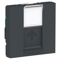 Одинарна комп'ютерна розетка Schneider Electric NU341154 RJ45 cat.5e UTP з полем для напису 2М (антрацит)