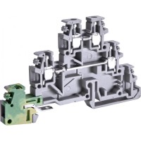 Гвинтова клема ETI ESC-TDE.2 дворівнева з заземленням сіра (3903250)