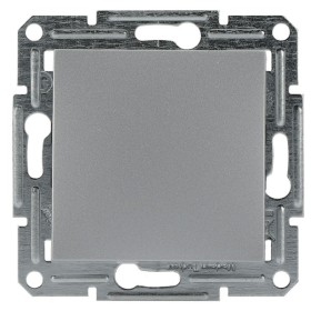 Переключатель 1-клавишный без рамки алюминий Asfora, EPH0400161