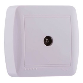 Розетка TV проходная белая, Demet, Lezard