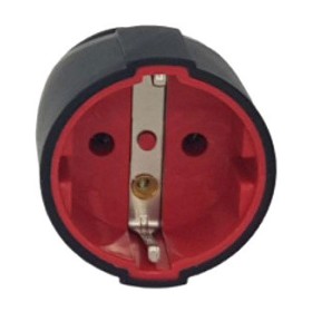 Посилене штепсельне гніздо Neomax з заземленням чорне (NX1108)