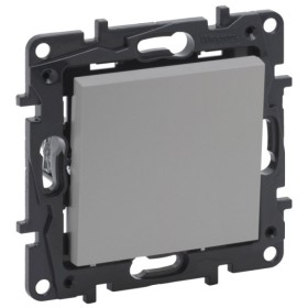 Одноклавишный проходной выключатель Legrand Niloe Step 10А зажимной механизм алюминий (863306)