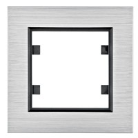 Одноместная рамка Hager WL9012 Lumina-Passion 1Х (серебристый алюминий)