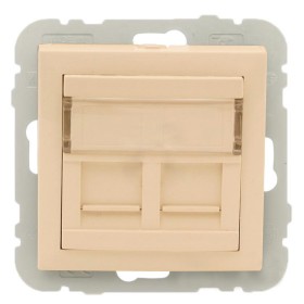 Двойная компьютерная розетка Logus 21975 TPE RJ45 (Cat.5e) (жемчуг)