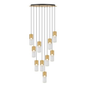 Підвісний світильник, люстра Zuma Line 5905316693678 Iggly LED 10x50W 3000K/4500K/6500K 1831Lm IP20 золотий