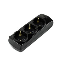 Колодка Violux 3-на з заземленням чорна ( 910280 )