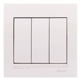 Выключатель 3-кл., белый, Deriy, Lezard