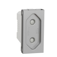 Розетка Schneider Electric Unica New NU303130 со шторками винтовой зажим 1м алюминий