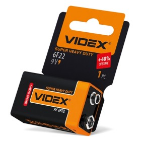 Сольова батарея Videx 6F22 крона 9В (6F22-9V-SC) 1 шт