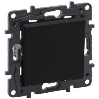 Одноклавішний перехресний вимикач Legrand Niloe Step 10А гвинтовий механізм чорний (863507)