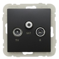 Телевізійна кінцева розетка Logus 21543 TPM R TV-SAT (чорна матова)