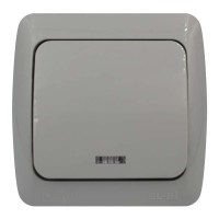 Выключатель EVA серый 1кл с подсветкой IP54 ( 554-011500-201 )