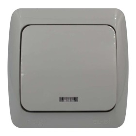 Выключатель EVA серый 1кл с подсветкой IP54 ( 554-011500-201 )