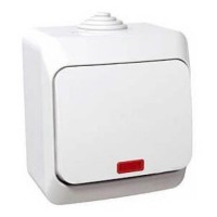 Вимикач 1-клавішний білий Cedar Plus