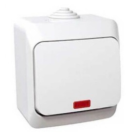 Вимикач 1-клавішний білий Cedar Plus