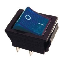 Перемикач TNSy KCD2-202N BL/B з підсвічуванням синій (TNSy5500777)