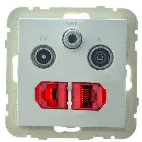 Розетка Logus 21546 TGE R-TV-SAT-2xRJ45 (Cat.6) (лед)