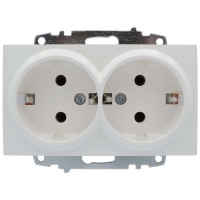 Розетка ELBI ZENA біла 2-на з заземленням без рамки ( 609-010200-907 )