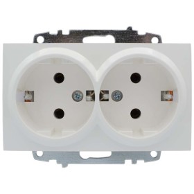 Розетка ELBI ZENA біла 2-на з заземленням без рамки ( 609-010200-907 )