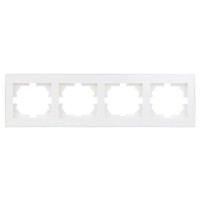 Четверной горизонтальная рамка Lezard Rain (703-0202-149) с боковой вставкой (белая)