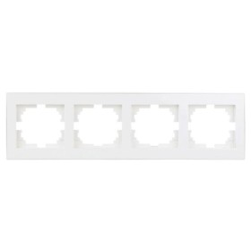 Четверной горизонтальная рамка Lezard Rain (703-0202-149) с боковой вставкой (белая)