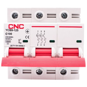 Автоматичний вимикач CNC YCB9-125 3Р 100А 10kA C