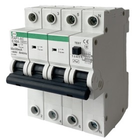 Автомат захисного відключення Promfactor FAP1-AC "C" 10А/0,03A 4P 6кА (FAP01C100304AC)