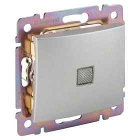 Механизм проходного выключателя Valena с подсветкой алюминий