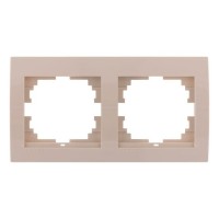 Рамка 2-місна горизонтальна кремова, Deriy, Lezard