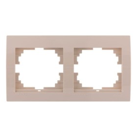 Рамка 2-местная горизонтальная кремовая, Deriy, Lezard