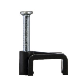 Кабельна скоба Аско-Укрем 10мм плоска чорна 100шт (A0150030033)