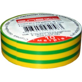 Ізолента E.Next e.tape.stand.10.yellow-green 10м жовто-зелена (s022007)