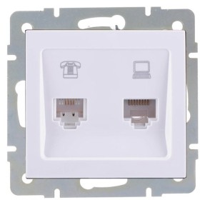 Компьютерно-телефонная розетка Lezard Rain (703-0288-143) (белая)