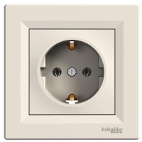 Розетка одинарна кремова Asfora, EPH2900123