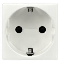 Механізм розетки ABB Zenit N2288 BL 2М із заземленням та захисними шторками (білий)