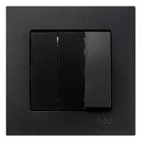 Выключатель 3-клавишный Gunsan Eqona черный