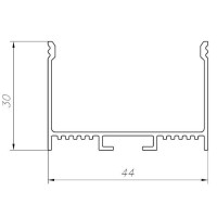 LED-профиль подвесной/накладной, 2 метра (ЛС44_2)
