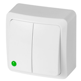 Двоклавішний вимикач Elektro-Plast Berg 3711-00 (білий)