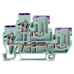 Двоярусна прохідна L клема Wago 870-108 з штирковим виведенням