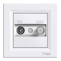 Розетка TV-SAT проходная белая Asfora, EPH3400221